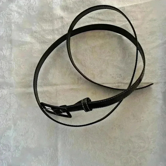 Belt WOMENS‎ BLACK WITH WHITE STITCHES - Picture 1 of 5